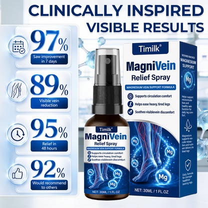 💙 US Official Store: Timilk® MagniVein Relief Spray 🦵 (Helps ease heavy, swollen legs, supports circulation comfort, soothes visible vein discomfort, and refreshes overworked legs)
