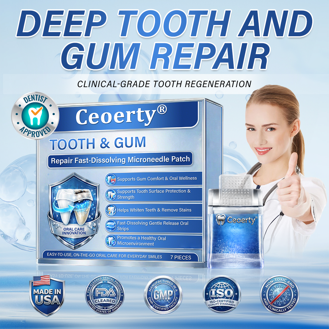 (NEW)Ceoerty® Tooth & Gum Repair Fast-Dissolving Microneedle Patch✨ (𝟓-𝐢𝐧-𝟏 💎 𝐑𝐞𝐛𝐮𝐢𝐥𝐝 𝐄𝐧𝐚𝐦𝐞𝐥 & 𝐃𝐞𝐧𝐭𝐢𝐧 • 𝐒𝐭𝐫𝐞𝐧𝐠𝐭𝐡𝐞𝐧 𝐆𝐮𝐦𝐬 • 𝐄𝐫𝐚𝐝𝐢𝐜𝐚𝐭𝐞 𝐓𝐚𝐫𝐭𝐚𝐫 & 𝐎𝐝𝐨𝐫 • 𝐖𝐡𝐢𝐭𝐞𝐧𝐢𝐧𝐠 • 𝐒𝐭𝐨𝐩 𝐓𝐨𝐨𝐭𝐡 𝐒𝐞𝐧𝐬𝐢𝐭𝐢𝐯𝐢𝐭𝐲)