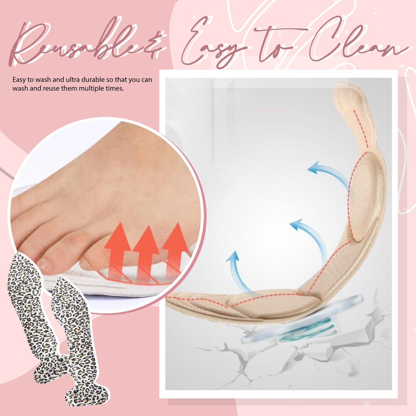 4D Cushioned Shoe Insoles